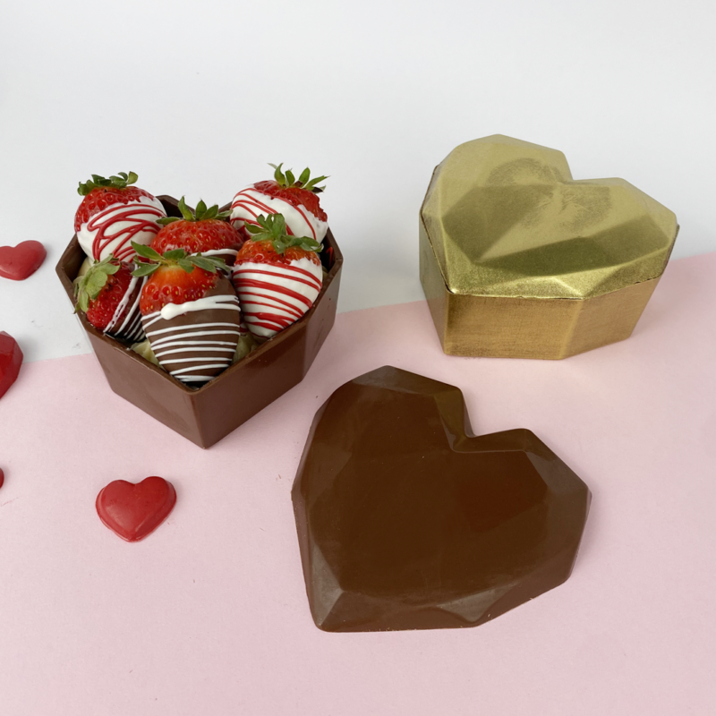 Forma Especial 3 Partes - Porta Jóia Coração Lapidado