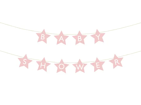 Faixa Baby Shower Estrelas Rosa