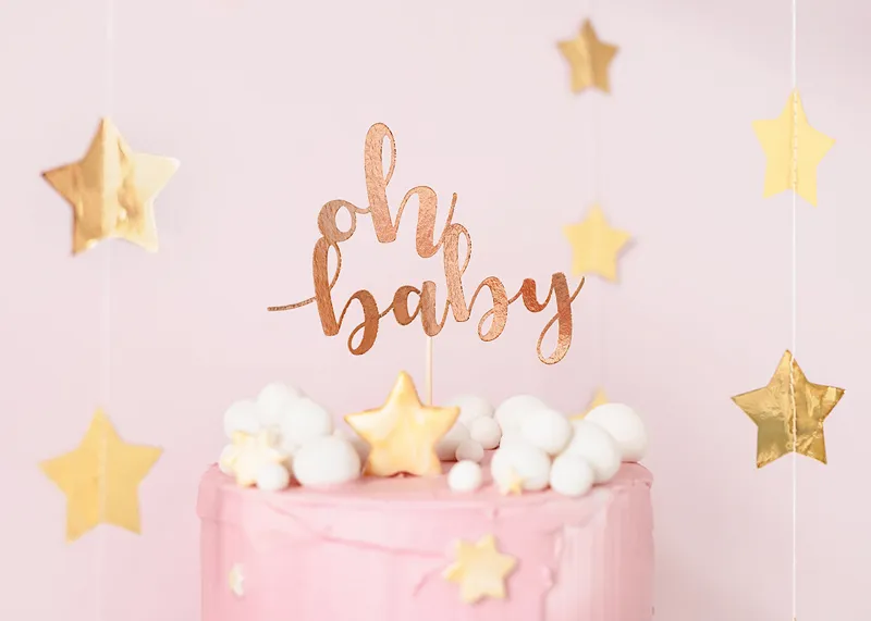 Topo de Bolo Oh Baby Rose Gold Topo de Bolo Oh Baby Rose Gold
