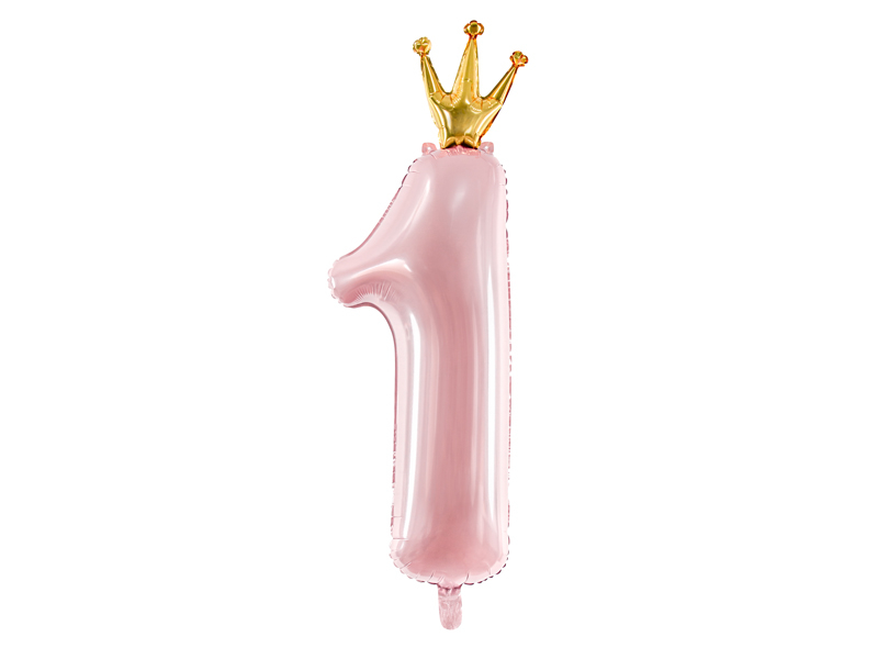 Balão Número 1 Rosa com Coroa