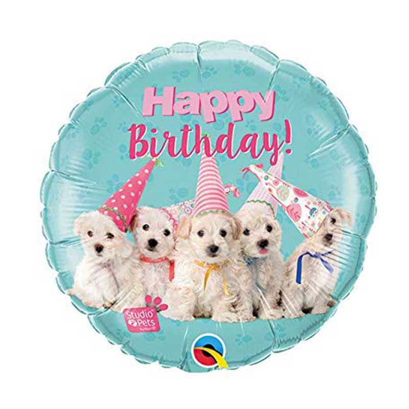 Balão Happy Birthday Cachorrinhos