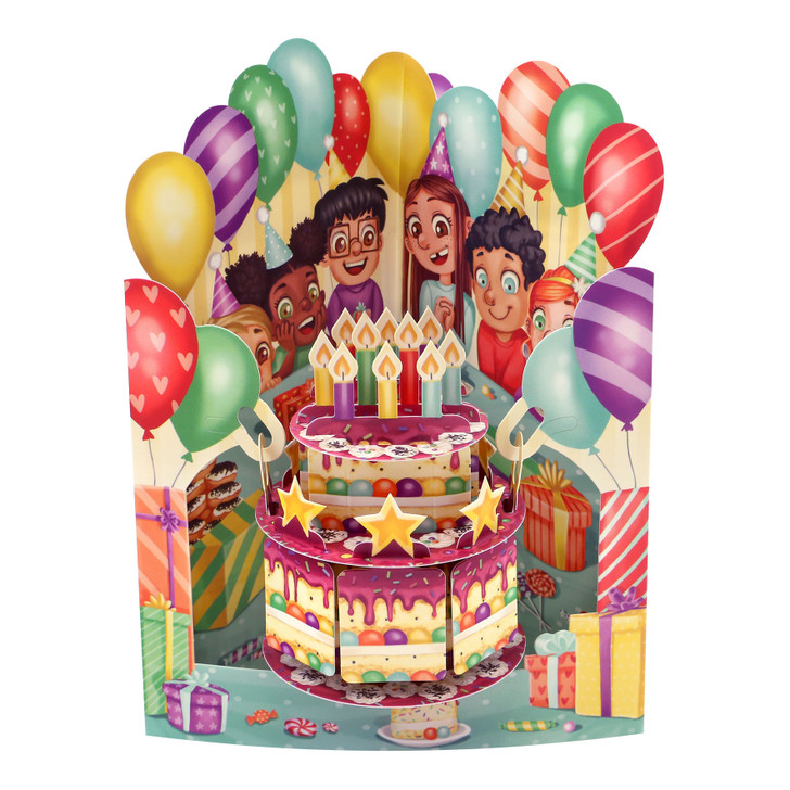 Postal 3D Bolo de Aniversário