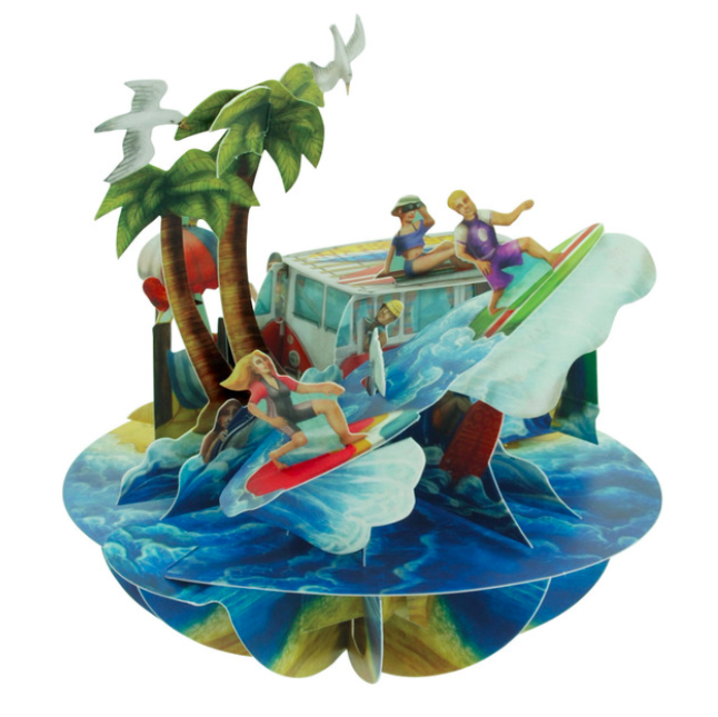 Postal 3D Pirouette - Surf