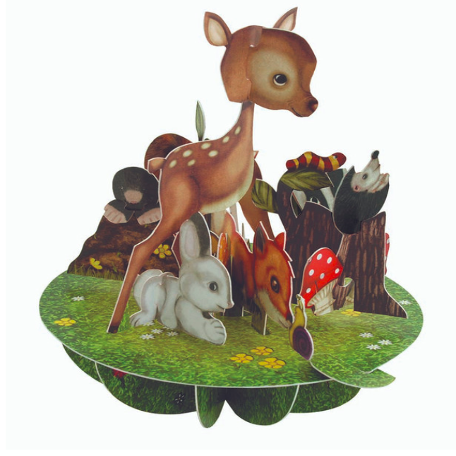 Postal 3D Pirouette - Animais Bebé