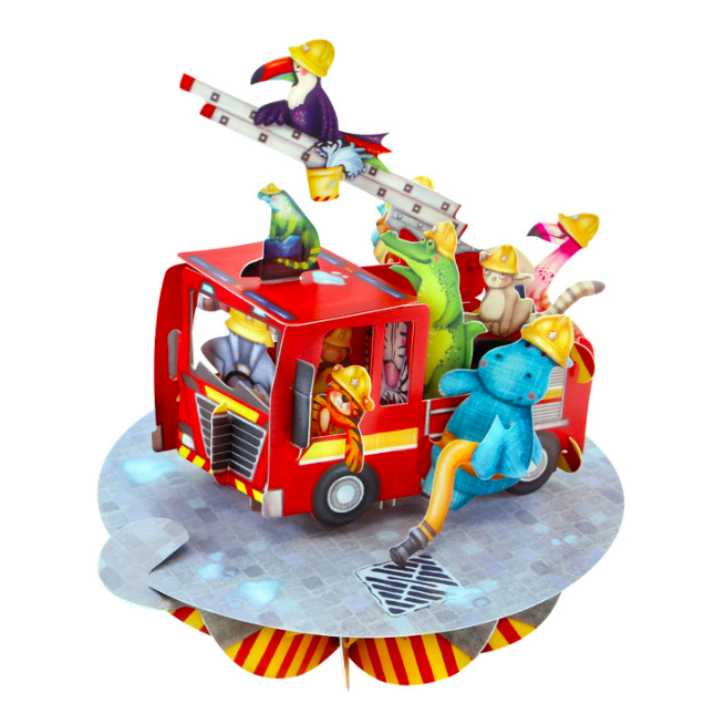 Postal 3D Pirouette - Bombeiros