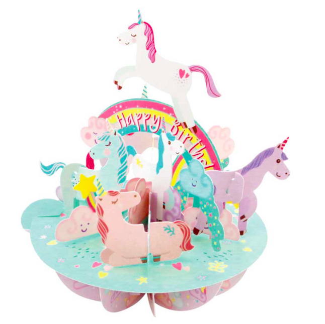 Postal 3D Pirouette - Unicórnio