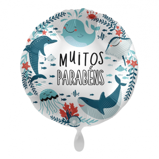 Balão Muitos Parabéns Fundo do Mar