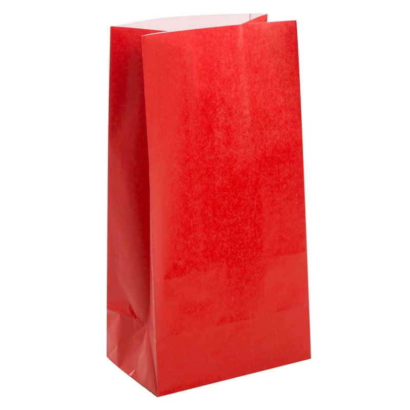 12 Sacos de Papel Vermelho