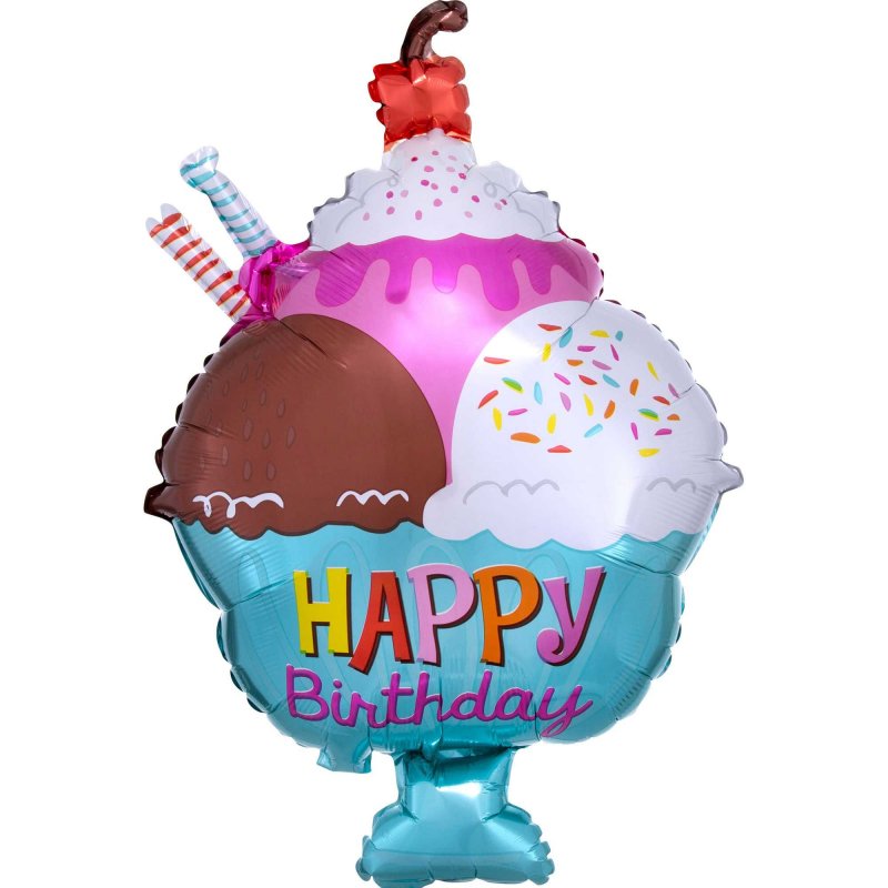 Balão Gelado Sundae Happy Birthday