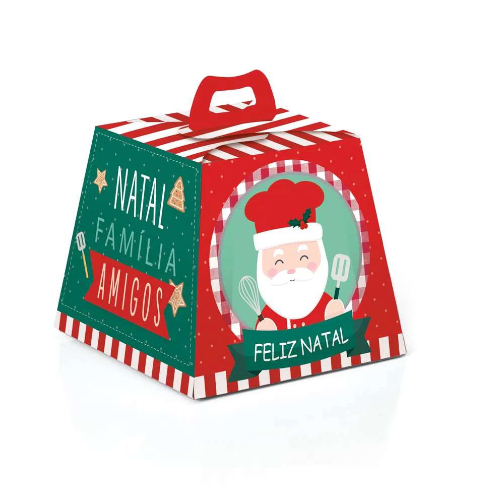 10 Caixas para Mini Panettone Pai Natal 100g