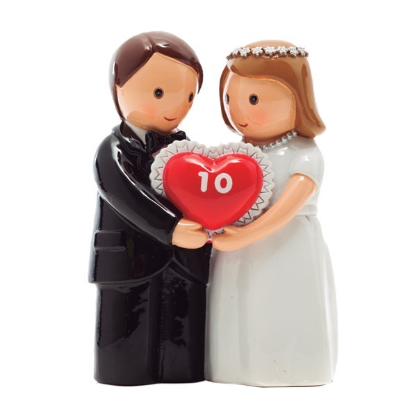 Figura Noivos com Coração Vermelho 10