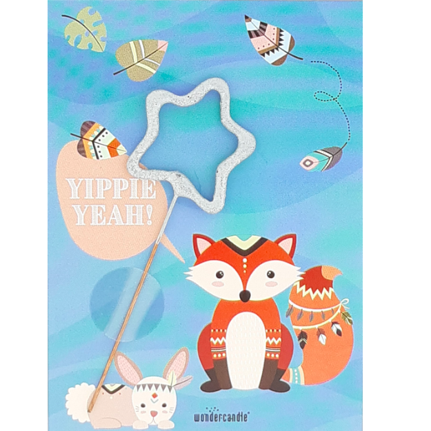 Mini Postal com Sparkler Raposa