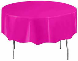 Toalha de Mesa Redonda Rosa Neon