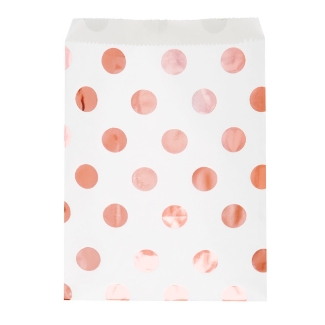 Sacos de Papel Bolinhas Rose Gold