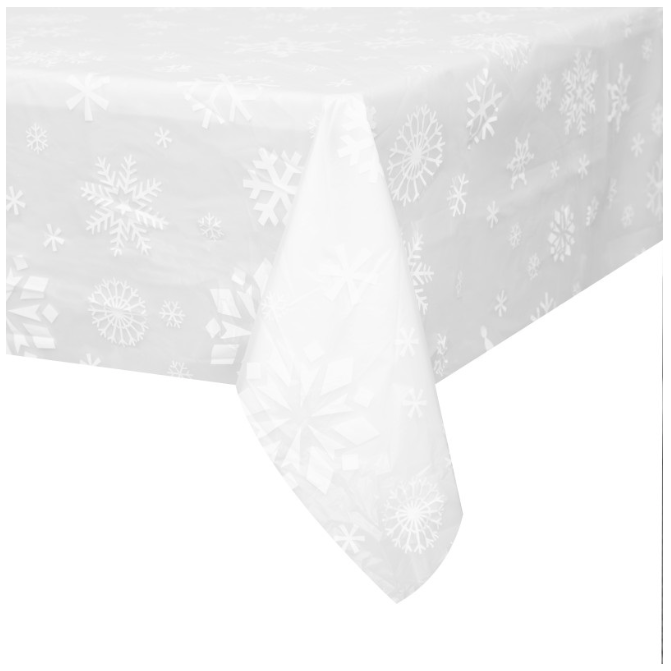 Toalha de Mesa Transparente Flocos de Neve