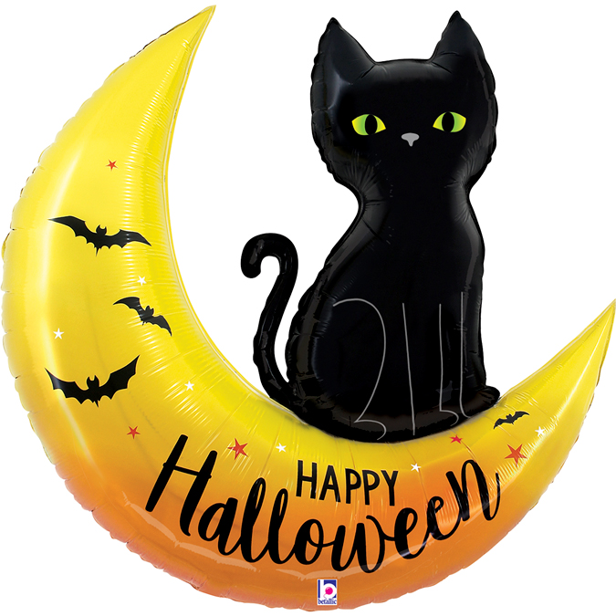 Balão Gato e Lua Halloween