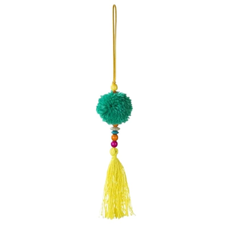 Tassel Boho Pompom Verde