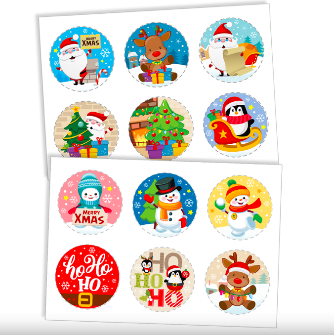 Discos em Açúcar para Cupcake Natal