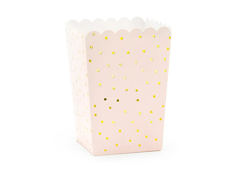 Caixas para Pipocas Rosa com Bolinhas