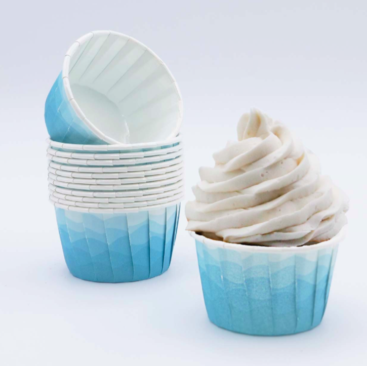 24 Cápsulas para Cupcake Marmoreado Azul