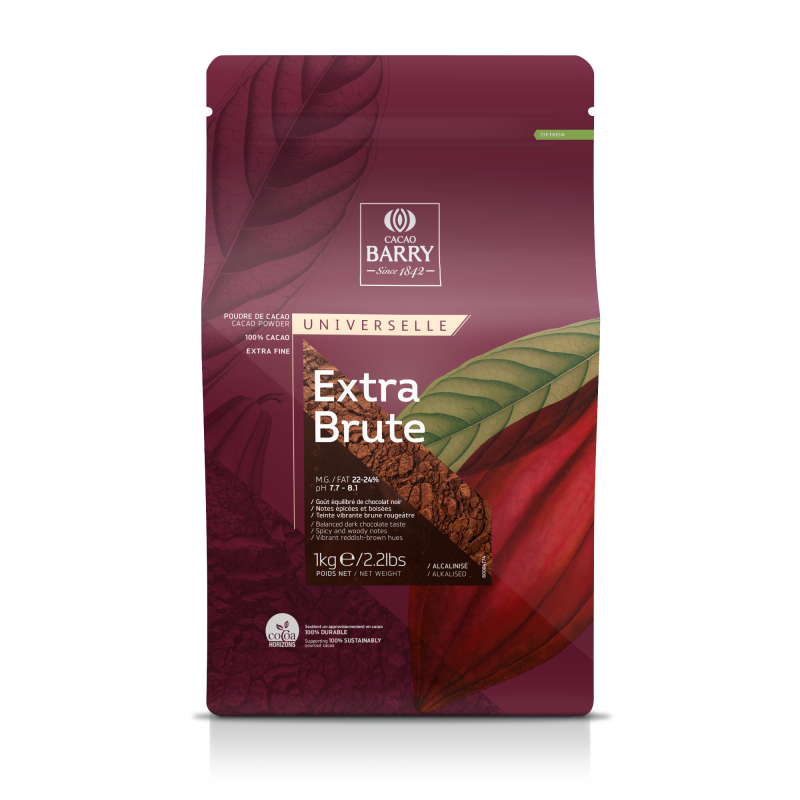 Cacao Barry 100% Cacau Em Pó Extra Brute - 1Kg