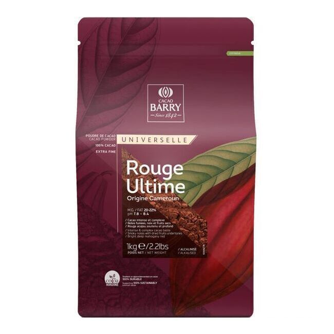 Cacao Barry 100% Cacau em Pó Rouge Ultime - 1Kg