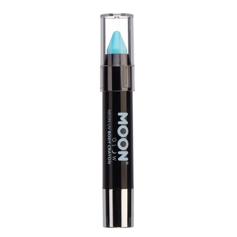 Lápis Neon UV Cara e Corpo Branco - Azul Pastel