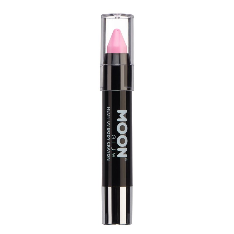 Lápis Neon UV Cara e Corpo Branco - Rosa Pastel