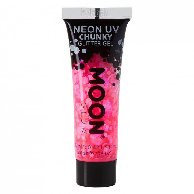 Gel de Glitter Chunky Neon UV - Rosa Choque