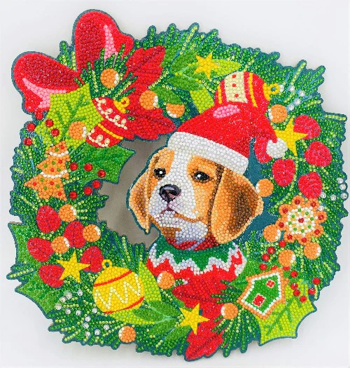 Crystal Art - Coroa de Natal Cão