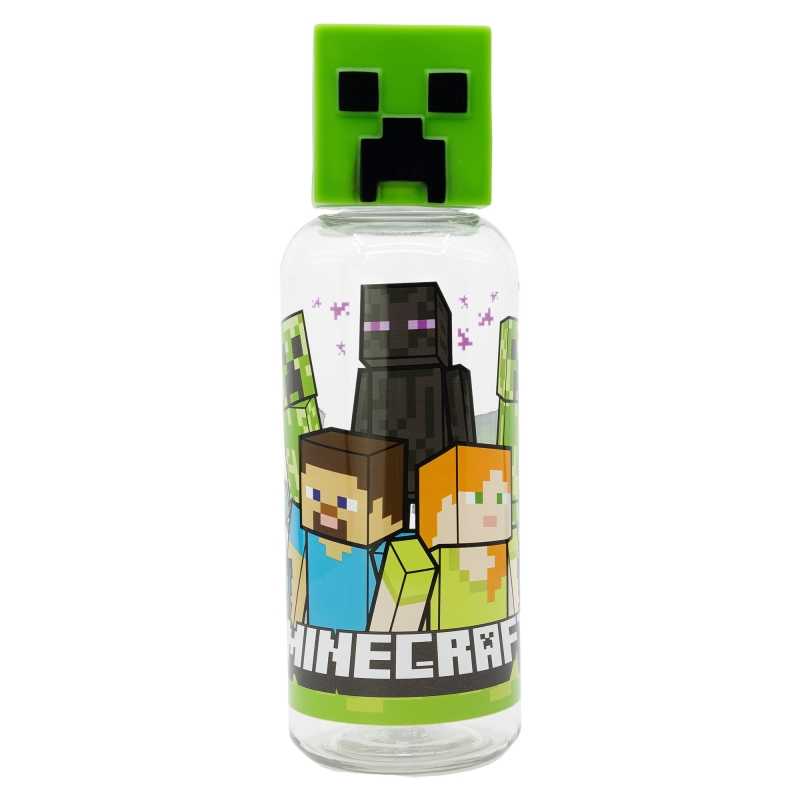 Garrafa Tampa com Boneco Minecraft Garrafa Tampa com Boneco Minecraft