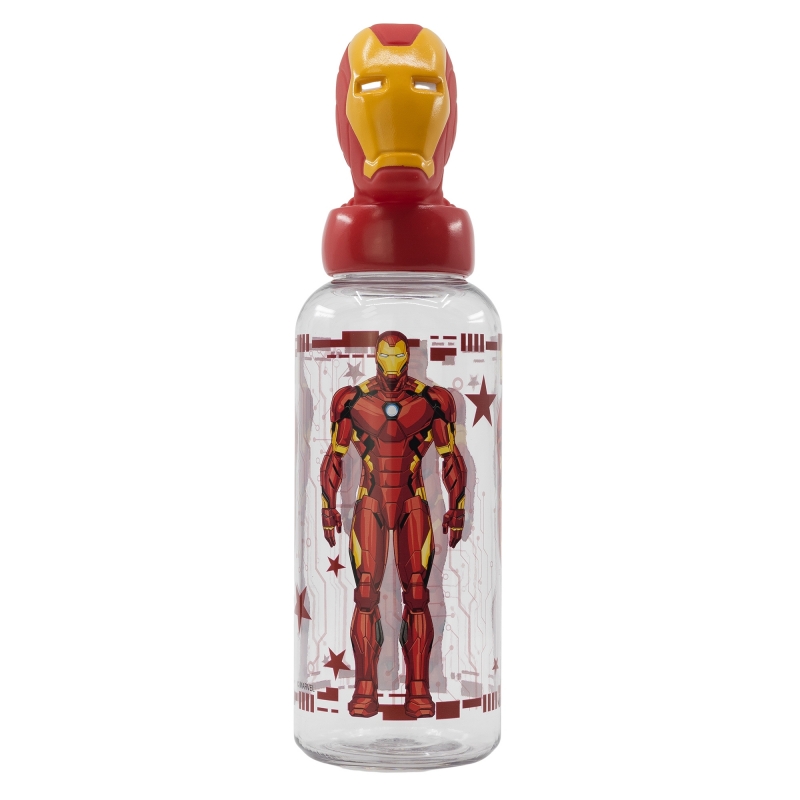 Garrafa Tampa com Boneco Iron Man