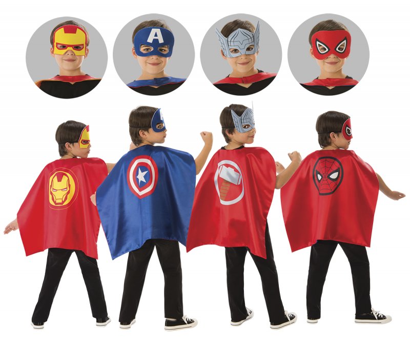 4 Capas e Máscaras Super-Heróis Marvel