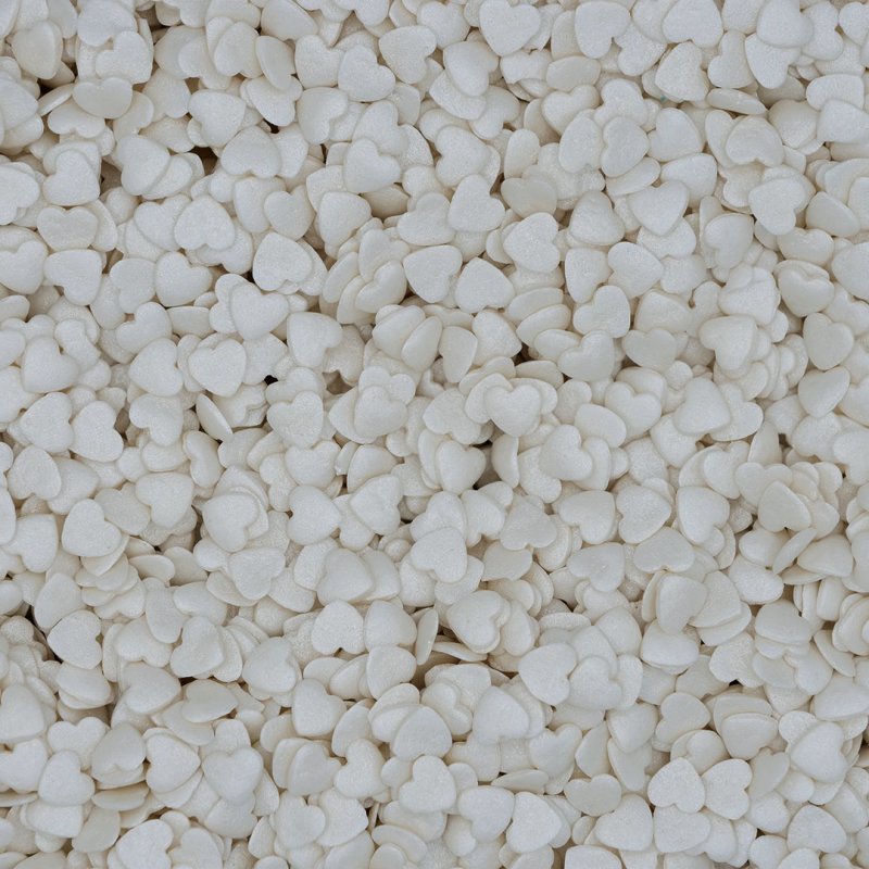 Sprinkles a Granel - Corações Médios Branco - 50g