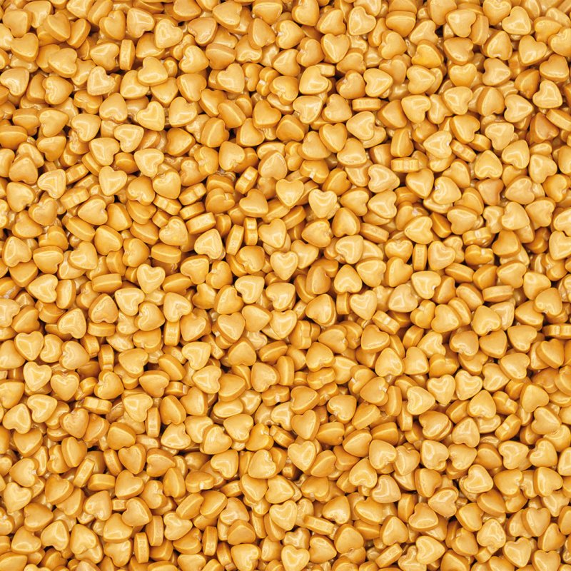 Sprinkles a Granel - Mini Corações 3D Ouro - 50g