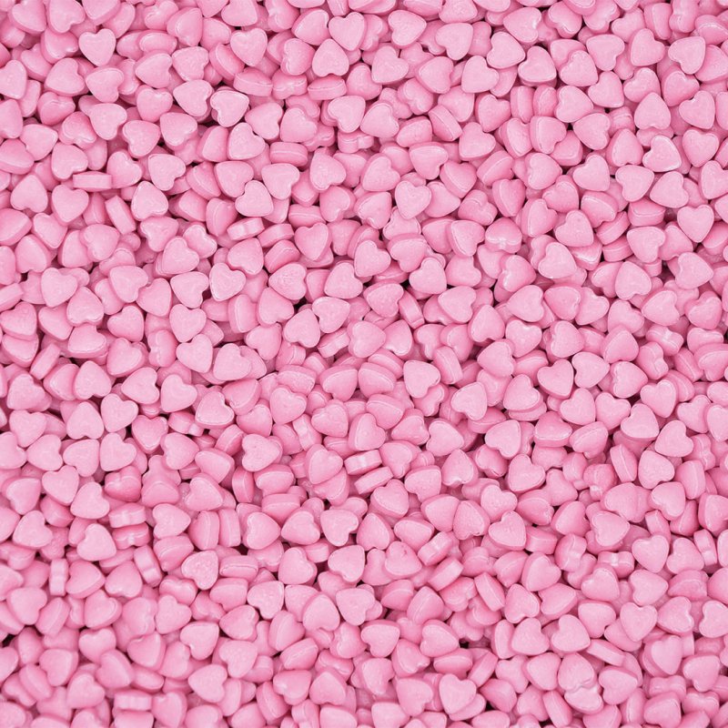 Sprinkles a Granel - Mini Corações 3D Rosa Claro - 50g