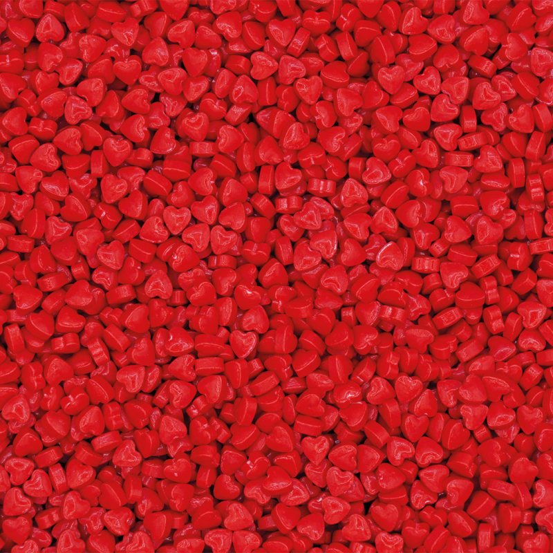 Mini Corações 3D Vermelho - 50g