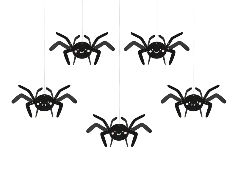 5 Aranhas Decorativas de Papel