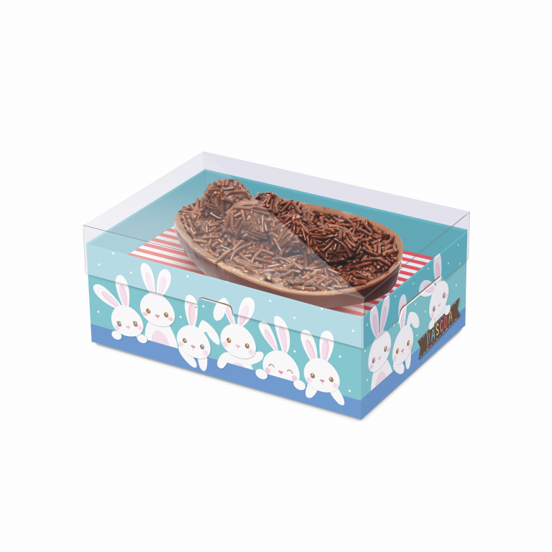6 Caixas Moldura para Meio Ovo de 350g