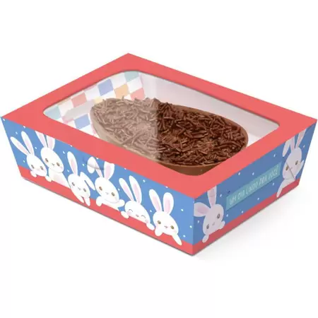 6 Caixas Moldura para Meio Ovo de 250g