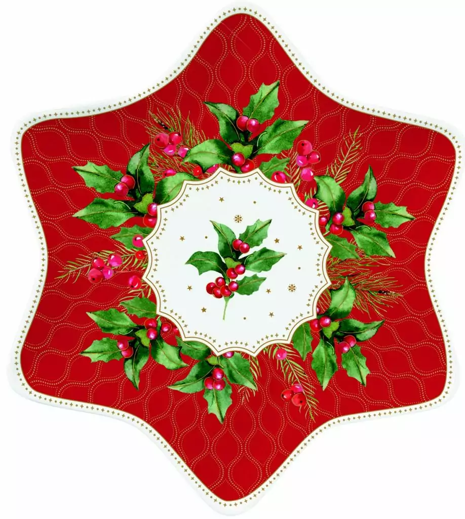 Prato de Porcelana Christmas Berries
