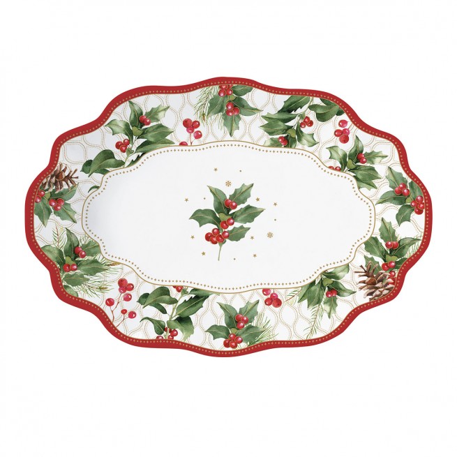 Prato de Servir Porcelana Christmas Berries