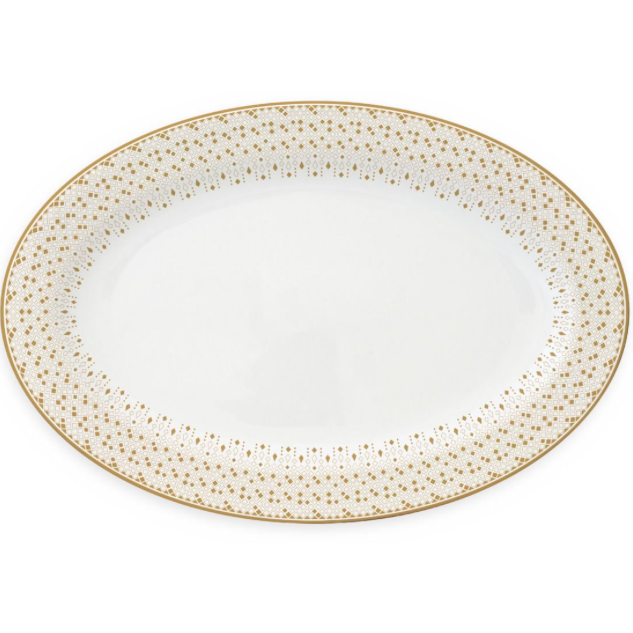 Prato Oval Porcelana Festive