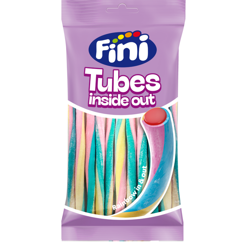 FINI 80G Tubos Arco-Íris Iogurte e Bagas FINI 80G Tubos Arco-Íris Iogurte e Bagas