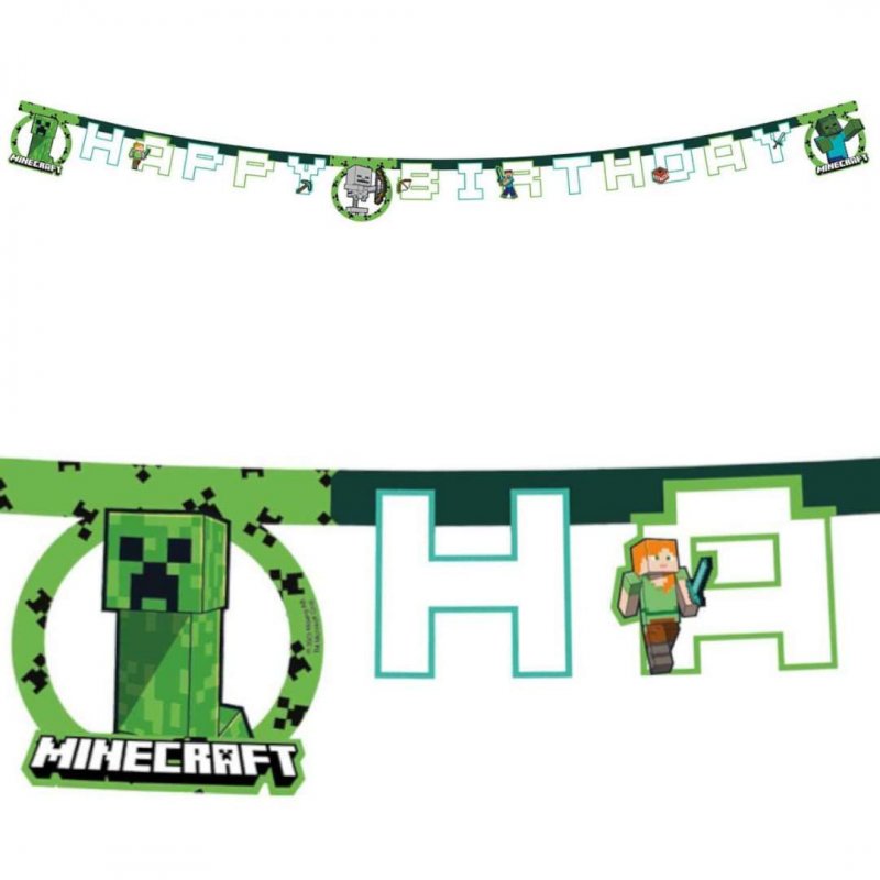 Faixa Happy Birthday Minecraft Faixa Happy Birthday Minecraft