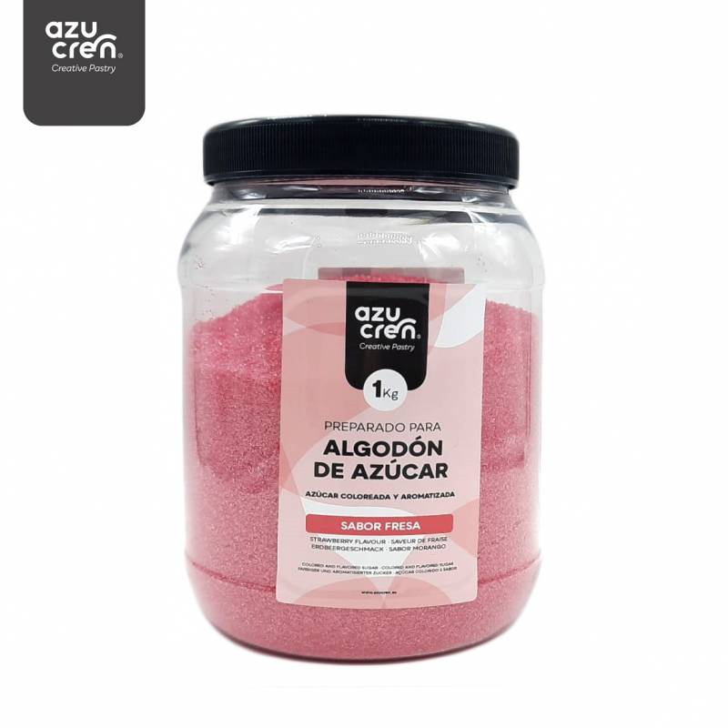 Açúcar para Algodão Doce Rosa - Sabor Morango