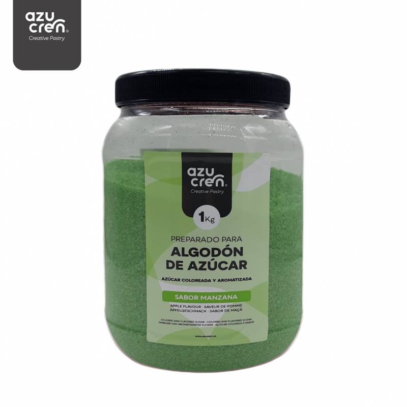 Açúcar para Algodão Doce Verde - Sabor Maçã Verde