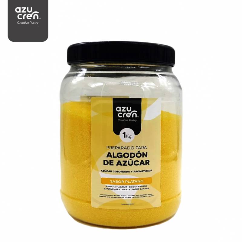 Açúcar para Algodão Doce Amarelo - Sabor Banana