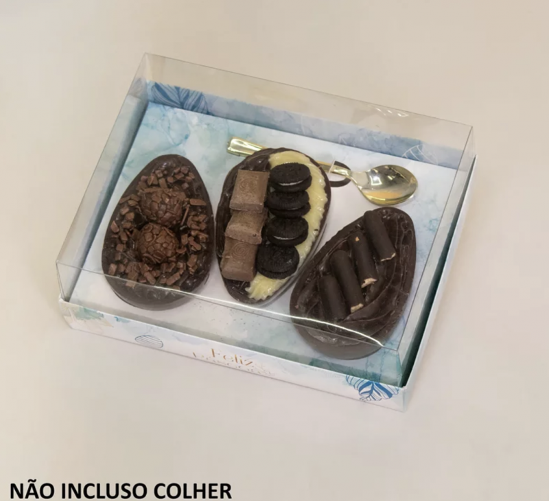 10 Caixas para 3 Ovos 150gr com Tampa - Holy 10 Caixas para 3 Ovos 150gr com Tampa - Holy