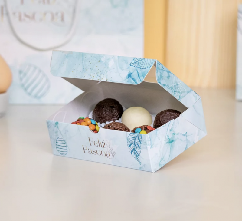 10 Caixas para 6 Brigadeiros com Visor e Berço - Holy 10 Caixas para 6 Brigadeiros com Visor e Berço - Holy